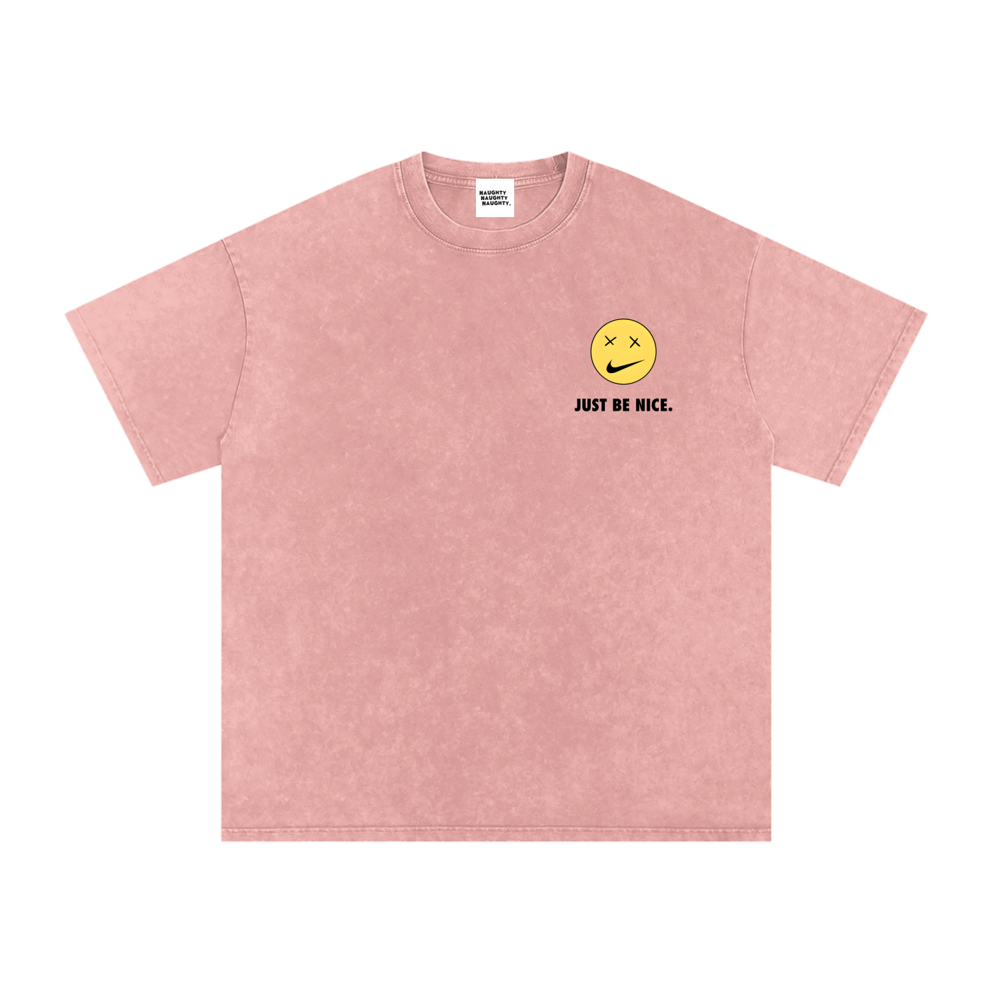 Just Be Nice - Snow Washed Oversized Cotton T-Shirt