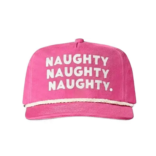 Pink Naughty Naughty Naughty Logo Cap